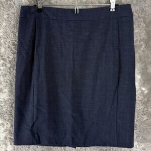 Ann Taylor LOFT Size 10 Pencil Knee Length Casual Skirt Navy Zip Stretch